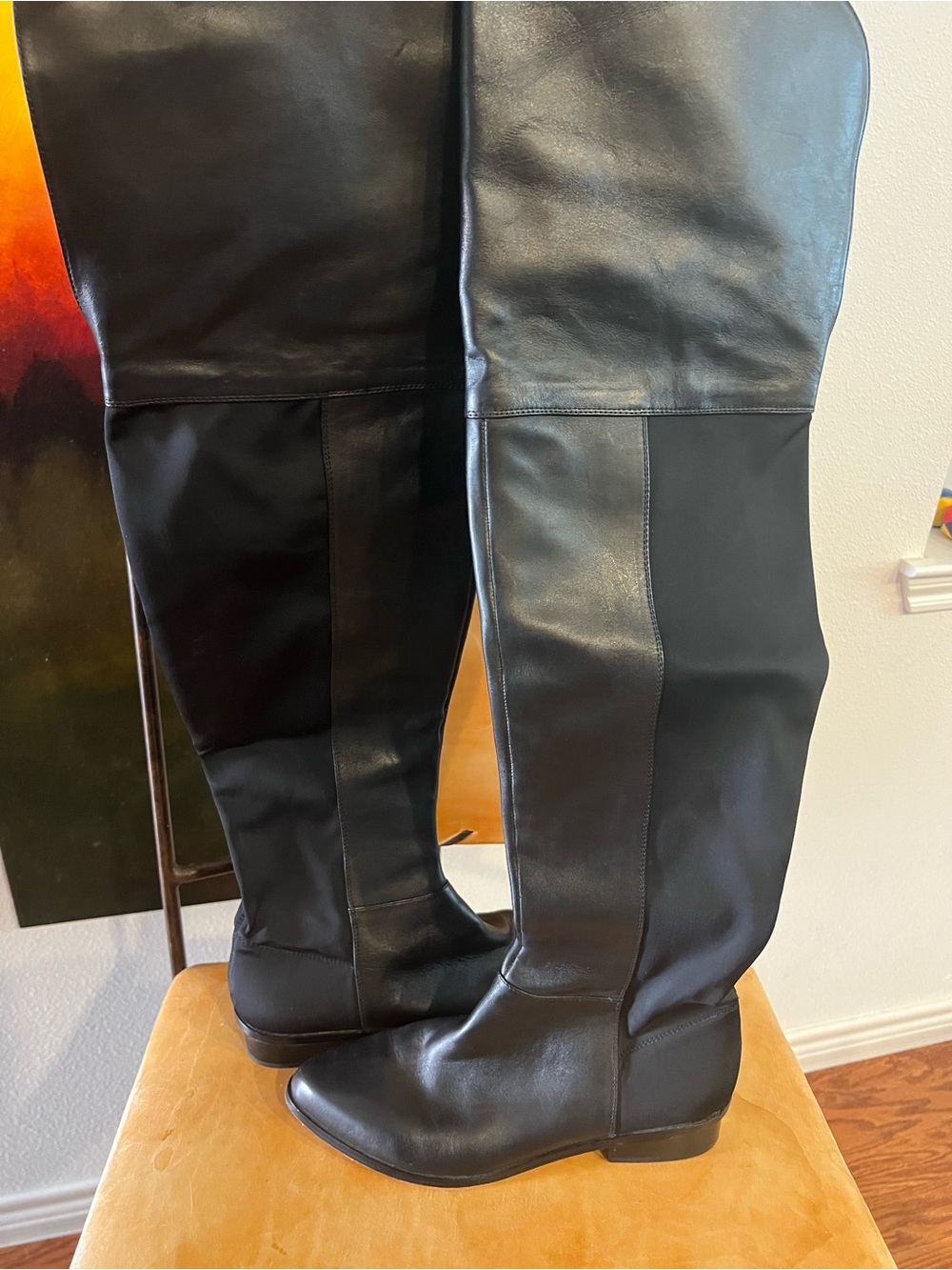 Sam Edelman Black Over-the-Knee Stretch Boots
